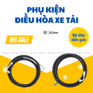 Bộ dây gas điều hòa xe tải iGree (12V – 24V) là phụ kiện không thể thiếu trong quá trình lắp đặt hoặc thay thế điều hòa cabin xe tải, xe công trình.