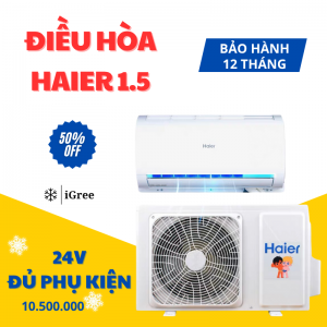 Điều hòa Haier 1.5 Pro 2025 (24V) – Phiên bản nâng cấp lốc kép Inverter siêu êm, siêu lạnh, tiết kiệm điện nhất phân khúc